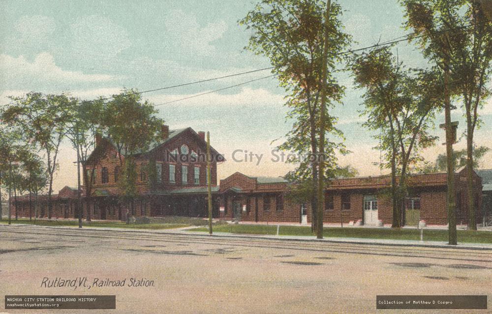 Postcard: Rutland, Vermont, Railroad Station